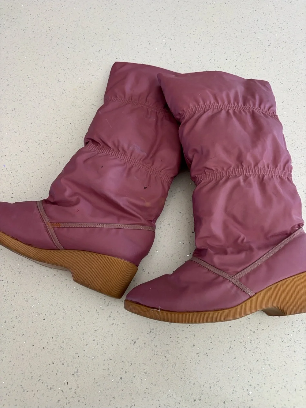 Vintage Frank Sbicca Women’s Slouch Winter & Rain Boots in Dusty Rose